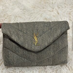 YSL denim azur clutch